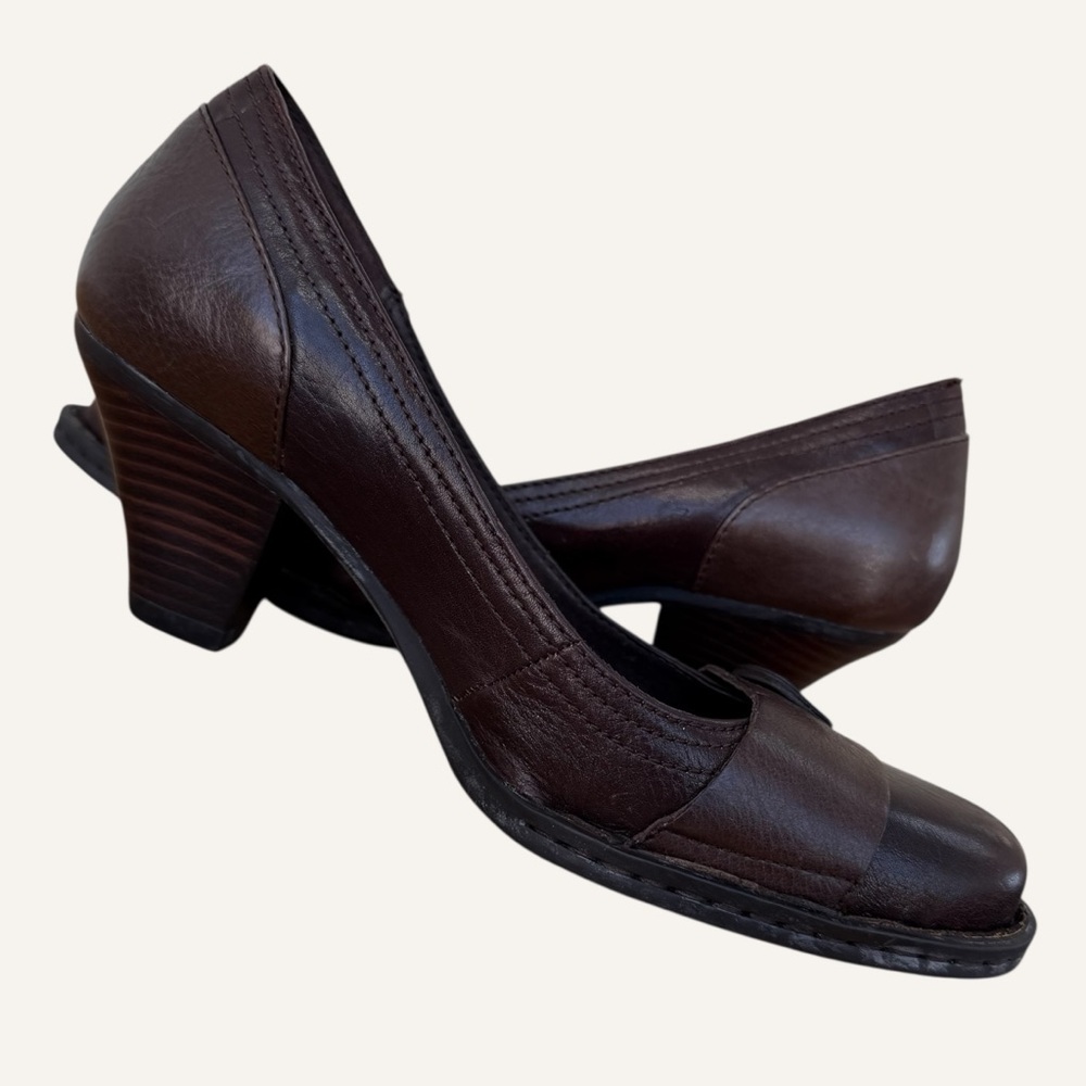 Born Comfort Brown‎ Leather Career Office Pumps Size 39 / 8 - Picture 6 of 8